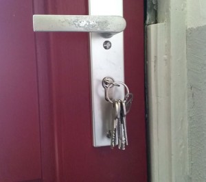 Left key inside door